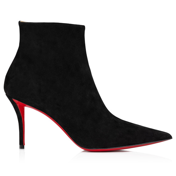 Christian Louboutin So Apostropha Booty 80 Black Suede Ankle Heel Bootie 36 - Picture 6 of 16